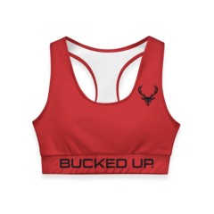 BUCKED UP, Женский спортивный топ 3D, красный, размер M