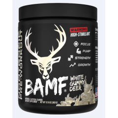 BUCKED UP, BAMF, PREMIUM ноотропный предтренировочный комплекс, вкус White gummy deer (Белый мармелад в форме оленей), 363 г (30 порций)