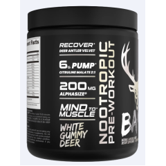 BUCKED UP, BAMF, PREMIUM ноотропный предтренировочный комплекс, вкус White gummy deer (Белый мармелад в форме оленей), 363 г (30 порций)