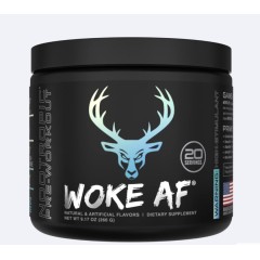 BUCKED UP, Woke AF, PREMIUM Pre-Workout, Ноотропный предтренировочный комплекс, вкус Blue Raz Lemonade (Лимонад из голубой малины), 244 г (20 порций)