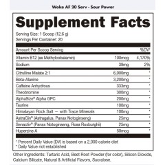 BUCKED UP, Woke AF, PREMIUM Pre-Workout, Ноотропный предтренировочный комплекс, вкус Sour Power (Сила кислых мармеладок в форме оленей), 244 г (20 порций)