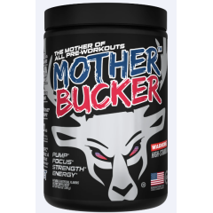 BUCKED UP, Mother Bucker PREMIUM Pre-Workout, усиленный предтренировочный комплекс, вкус Rocket Pop (Голубая малина, лайм, вишня), 394 г (20 порций)