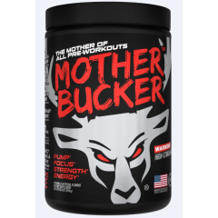 BUCKED UP, Mother Bucker PREMIUM Pre-Workout, усиленный предтренировочный комплекс, вкус Gym Junkie Juice (Красная малина/Апельсин), 394 г (20 порций)