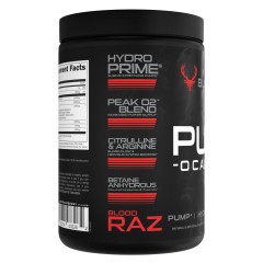 BUCKED UP, PREMIUM PUMP-OCALYPSE, пампинговый предтренировочный комплекс вкус Blood Raz (Красная малина), 389 г (30 порций)