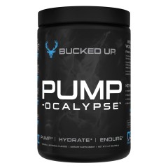 BUCKED UP, PREMIUM PUMP-OCALYPSE, пампинговый предтренировочный комплекс вкус Blue Raz (Голубая малина), 360 г (30 порций)