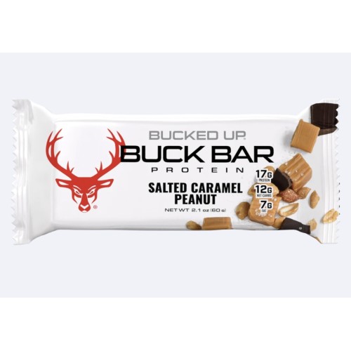 BUCKED UP, Buck Bar, протеиновый батончик, вкус Salted Caramel Peanut, 1 шт (60 г)
