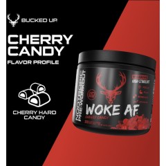 BUCKED UP, WOKE AF версия INTL, PREMIUM Ноотропный предтренировочный комплекс, вкус Cherry Candy, 244 г (20 порций)