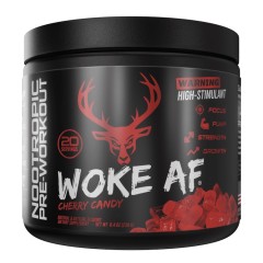 BUCKED UP, Woke AF, PREMIUM Pre-Workout, Ноотропный предтренировочный комплекс, вкус Cherry Candy (Вишневые конфеты), 244 г (20 порций)