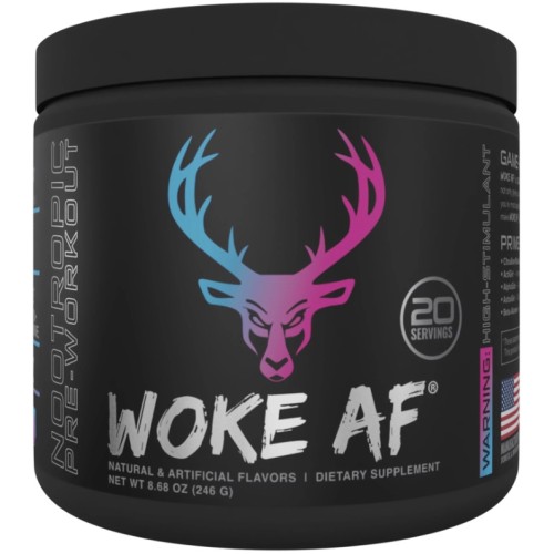 BUCKED UP, Woke AF, PREMIUM Pre-Workout, Ноотропный предтренировочный комплекс, вкус Miami (Клубника, манго, ананас), 246 г (20 порций)