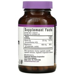 Bluebonnet Nutrition, магний и витамин B6, 90 вегетарианских капсул
