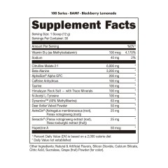 BUCKED UP, BAMF 100 Series, PREMIUM ноотропный предтренировочный комплекс, вкус Blackberry Lemonade (Ежевичный лимонад), 369 г (30 порций)