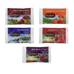 Celestial Seasonings, Fruit Tea, травяной чай без кофеина, 5 вкусов, 18 чайных пакетиков, вес 40 г