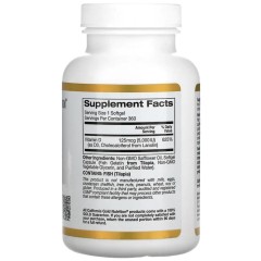 California Gold Nutrition, витамин D3, 125 мкг (5000 МЕ), 360 капсул из рыбьего желатина