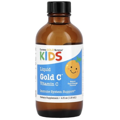 California Gold Nutrition, витамин C в жидкой форме для детей, класса USP, апельсин, 118 мл