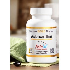California Gold Nutrition, AstaLif, чистый исландский астаксантин, 12 мг, 120 мягких таблеток