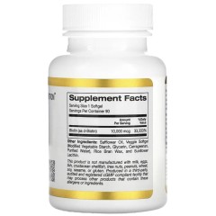 California Gold Nutrition, биотин, 10 000 мкг, 90 вегетарианских капсул