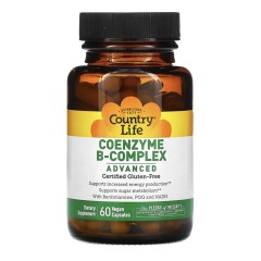 Country Life, комплекс коэнзимов группы B, улучшенная формула, 60 веганских капсул