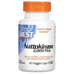 Doctor's Best, наттокиназа, 2000 FU, 90 вегетарианских капсул