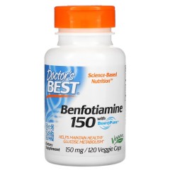 Doctor's Best, бенфотиамин 150, с BenfoPure, 150 мг, 120 вегетарианских капсул