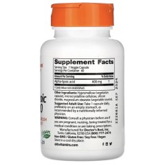 Doctor's Best, альфа-липоевая кислота, 600 мг, 60 вегетарианских капсул