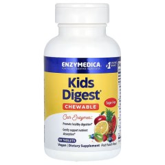 Enzymedica, Kids Digest, пищеварительные ферменты для детей, со вкусом фруктового пунша, 90 таблеток (90 порций)