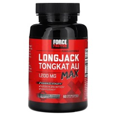 Force Factor, Fundamentals, LongJack Tongkat Ali Max, 1200 мг, 60 растительных капсул (600 мг в 1 капсуле)