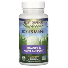 Fungi Perfecti Host Defense, Host Defense, ежовик гребенчатый, поддержка памяти и нервной системы, 60 вегетарианских капсул