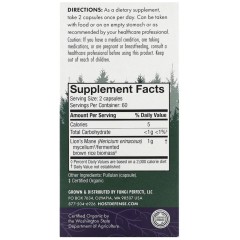 Fungi Perfecti Host Defense, ежовик гребенчатый, поддержка памяти и нервной системы, 120 вегетарианских капсул