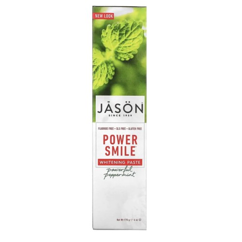 Jason Natural, PowerSmile, отбеливающая зубная паста, перечная мята, 170 г (6 унций)