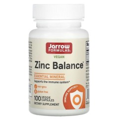Jarrow Formulas, Zinc Balance, Цинк + Медь, 100 вегетарианских капсул (Срок годности 12/24)