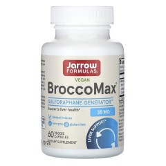 Jarrow Formulas, BroccoMax, сульфорафан глюкозинолат SGS, активированный мирозиназой, 60 раст капсул