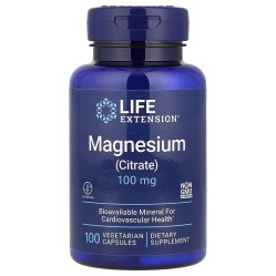Life Extension, магний (цитрат), 100 мг, 100 вегетарианских капсул