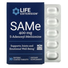 Life Extension, SAMe (дисульфат тозилат), 400 мг, 30 таблеток, покрытых кишечнорастворимой оболочкой