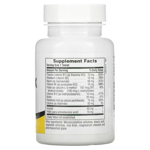 NaturesPlus, Комплекс витаминов группы B с рисовыми отрубями, 90 таблеток