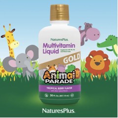 NaturesPlus, Animal Parade, Gold Liquid жидкие мультивитамины для детей тропические ягоды, 887,10 мл