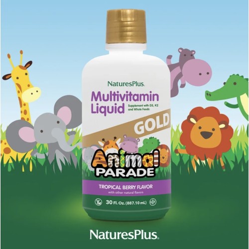 NaturesPlus, Animal Parade, Gold Liquid жидкие мультивитамины для детей тропические ягоды, 887,10 мл