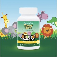 NaturesPlus, Animal Parade, Tummy Zyme актив ферменты продукты и пробиотики, тропик фрукты, 90 шт