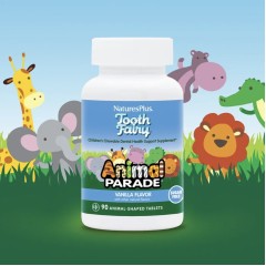 NaturesPlus, Source of Life, Animal Parade, детские жевательные пробиотики M18, ваниль, 90 таблеток