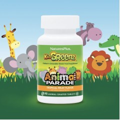 NaturesPlus, Source of Life, Animal Parade, Kid Greenz, тропические фрукты, 90 таблеток