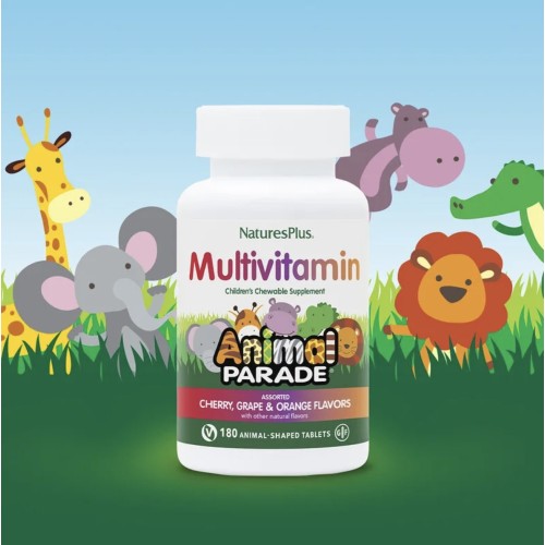 NaturesPlus, Animal Parade, детские жеват мультивитамины и микроэлементы, ассорти, 180 таблеток