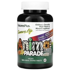 NaturesPlus, Animal Parade, детские жеват мультивитамины и микроэлементы, ассорти, 180 таблеток