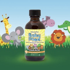 NaturesPlus, Animal Parade, Baby Plex, жидкие мультивитаминные капли без сахара, апельсин, 60 мл