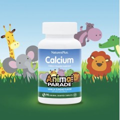 NaturesPlus, Animal Parade, жевательный кальций для детей, ванильное мороженное, 90 таблеток