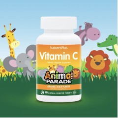 NaturesPlus, Source of Life, Animal Parade витамин C, апельсиновый сок, 90 таблеток в форме животных