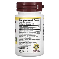 NutriBiotic, экстракт семян грейпфрута, 125 мг, 100 таблеток