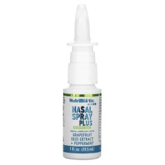 NutriBiotic, Plus, назальный спрей, экстракт семян грейпфрута и мята, 29,5 мл (1 жидк. унция)