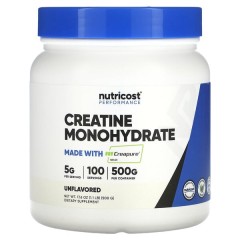 Nutricost, Performance, моногидрат креатина, без добавок, 500 г (1,1 фунта)