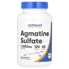 Nutricost, агматинсульфат, 1000 мг, 120 капсул (60 порций)