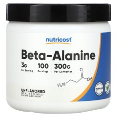 Nutricost, Бета-аланин, без добавок, 300 г (10,6 унции)
