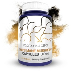 Nootropics Depot, Lion's Mane, Mushroom Extract, ежовик гребенчатый, двойной экстракт львиной гривы 8:1, 500 мг, 60 капсул